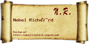 Nebel Richárd névjegykártya